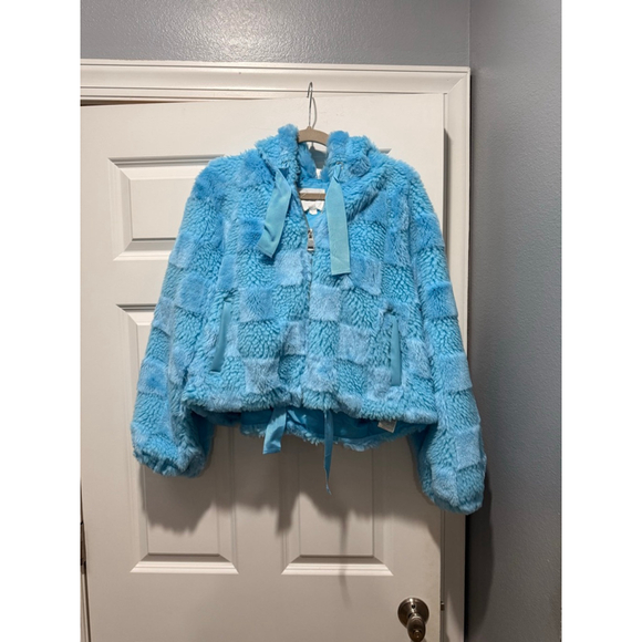 Women's Anthropologie Blue Teddy Jacket M - Picture 6 of 8